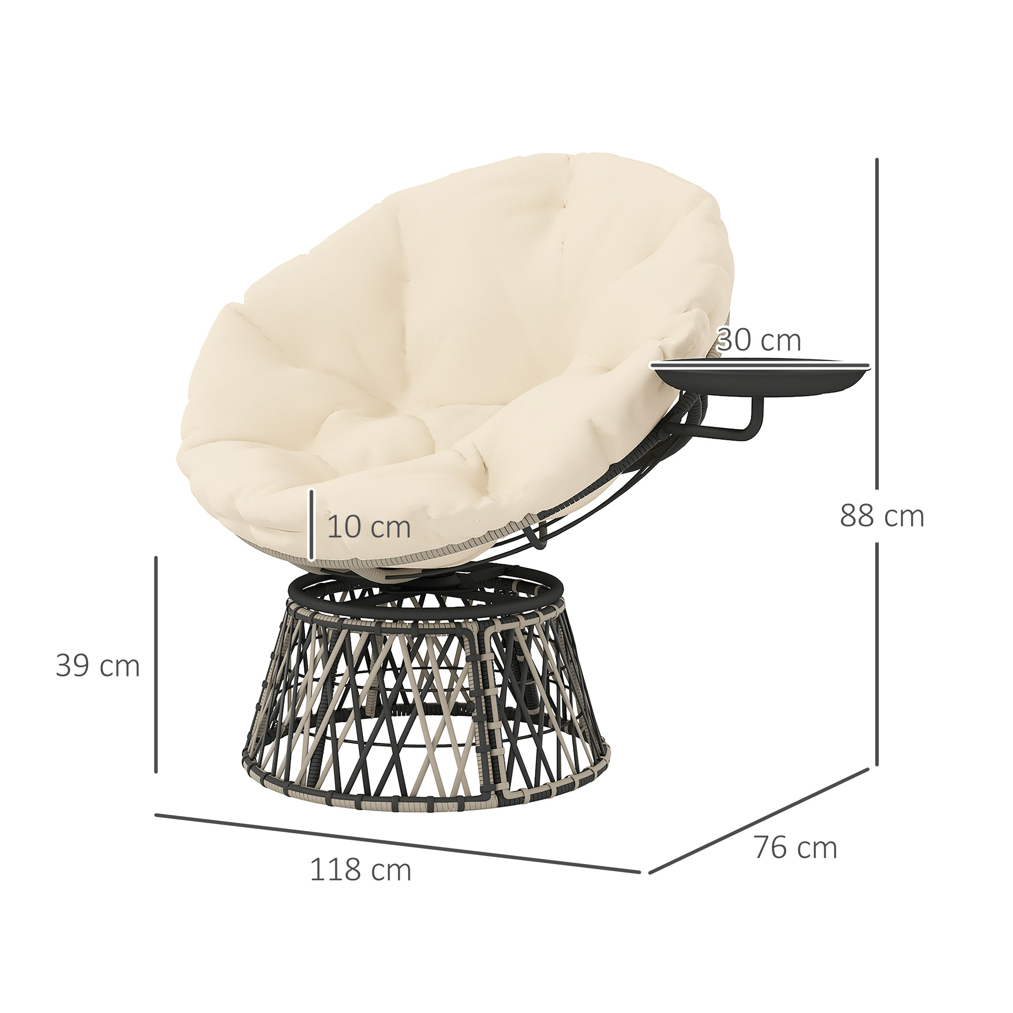 39 inç Dış Mekan Döner Sandaly - Outdoor Furniture Metal Chairs incelemesi ve fiyatı