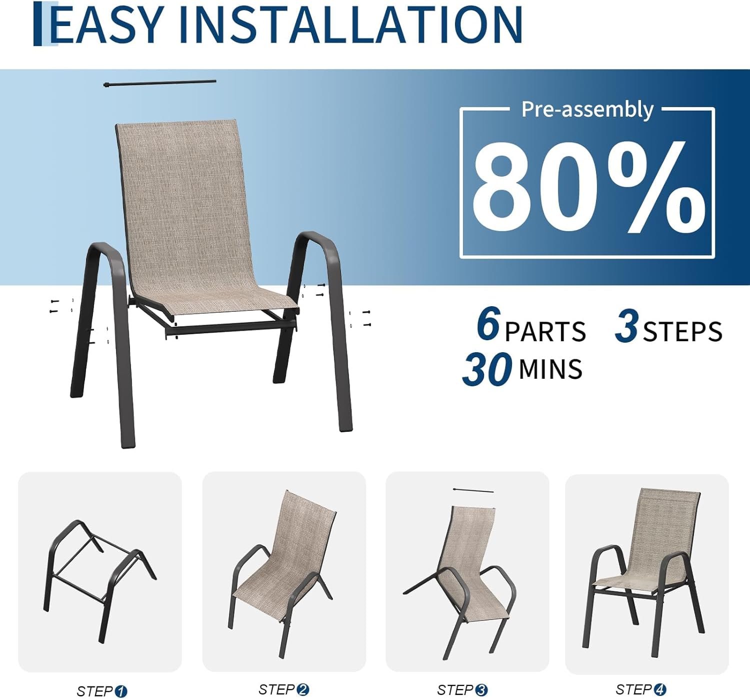 Veranda Yemek Sandalyeleri 4'l - Outdoor Furniture Metal Chairs incelemesi ve fiyatı